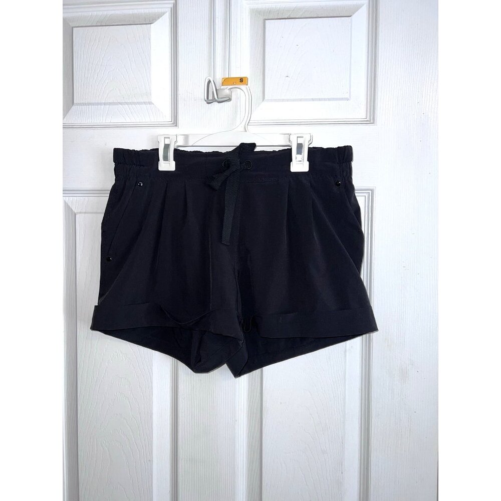 LULULEMON Womens Spring Break Away Shorts Running Drawstring Black Sz 8 - Picture 2 of 9
